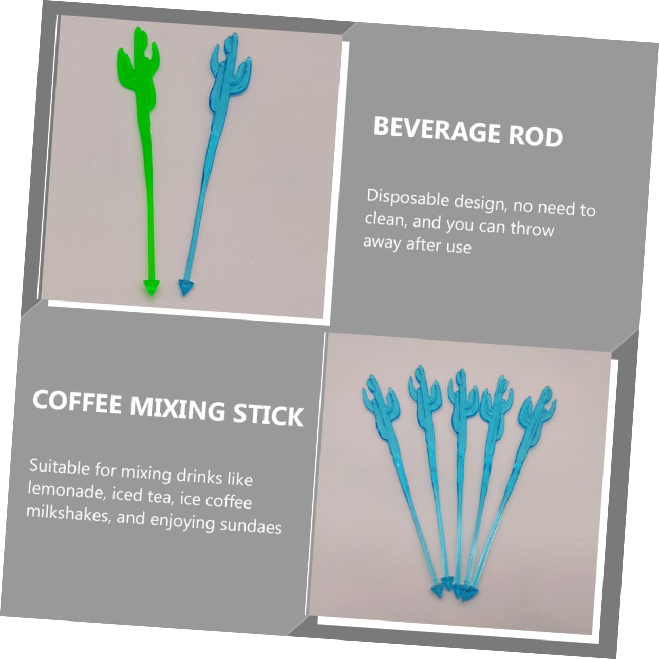 COLLBATH 40pcs Disposable Plastic Stirring Rods Skeleton Beverage Stir Sticks Custom Drink Stirrers for Cocktails Juices