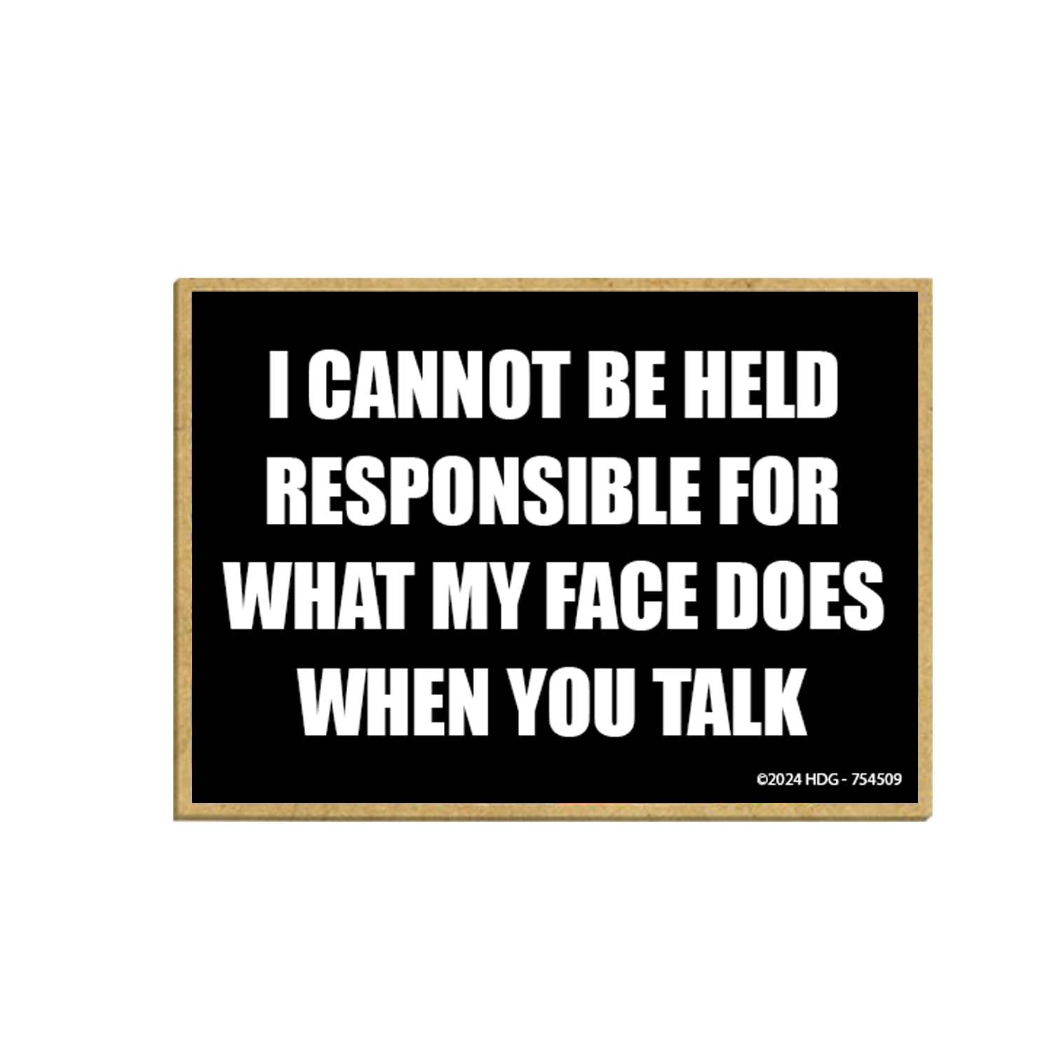 Honey Dew GiftsI Cannot be Held Responsible for What My Face Does When You Talk, Fridge Magnets, Refrigerator Magnet, Funny Locker Decorations, 3.5 inch by 2.5 inch, Made in USA, 754509