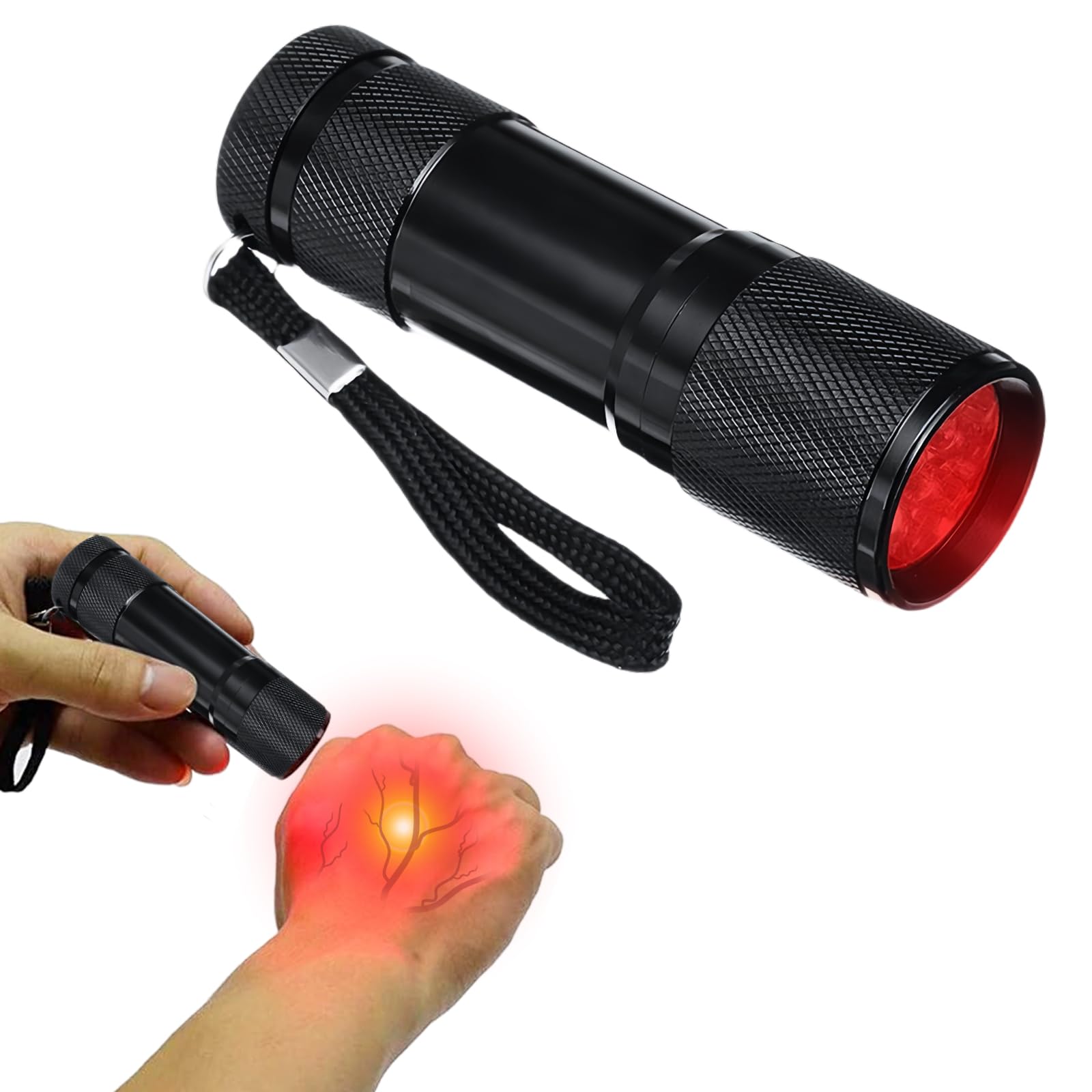Vein Finder Viewer – Détecteur de veines portable – Lampe torche LED pour infirmières, dessine sur différents tons de peau (pile non incluse)
