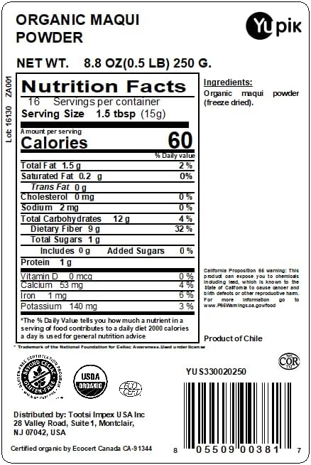 Yupik Organic Powder Superfood, Maqui, 8.8 Oz, Non-GMO, Vegan, Gluten-Free, Pack of 1 - Image 2