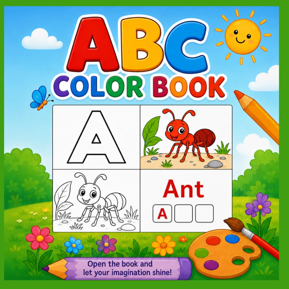 ABC Colour Book & Spelling: Learn Letters • Colour Fun • Spell Words