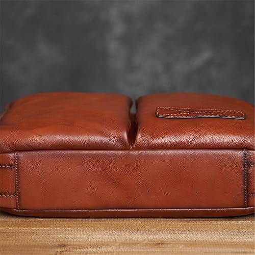 Miniatura 7 de GPPZM - Maletín de cuero para hombre con manga de barra de amarre para hombre bolsa de hombro de 14 pulgadas para portátil