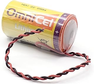 OmniCel ER34615 3.6V 19Ah Size D Lithium Battery with Wire Leads Replaces Eagle Pitcher PT-2300, Saft LS-33600 LS33600C, Tadiran TL-2300 TL-4930 TL-5930, Tekcell SB-D01 SB-D02, Xeno XL-200F XL-205F