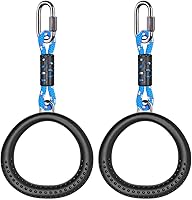 Dolibest 2-Pack Ninja Gymnastic Rings - 1000LB Capacity Monkey Rings for Kids Backyard Obstacle Course & Training