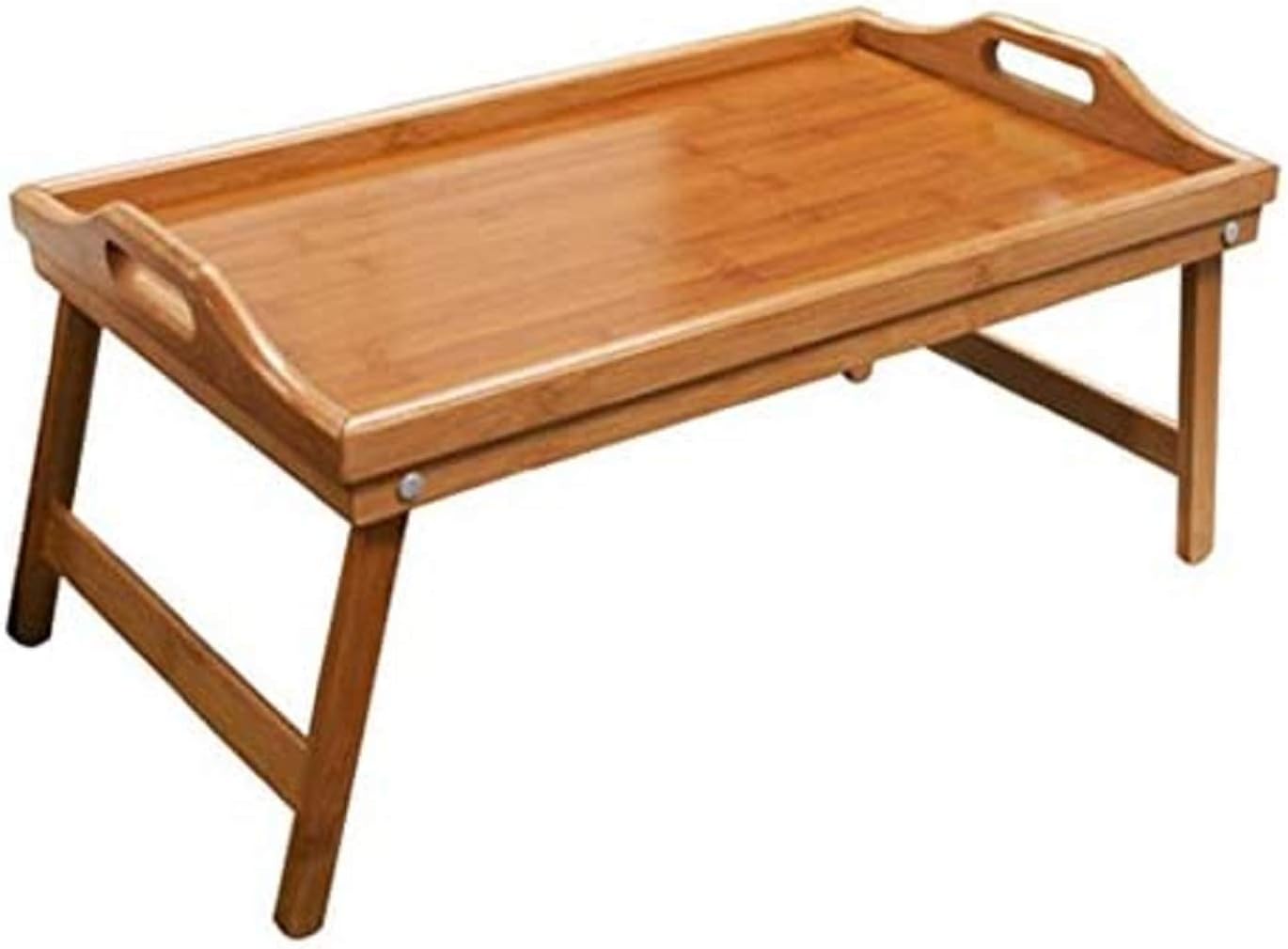 Hometown Basics Bamboo Bed Tray Table with Folding Legs, Breakfast in Bed Serving Tray Table