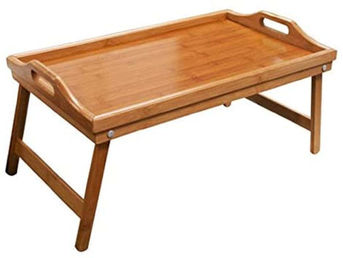 Hometown Basics Bamboo Bed Tray Table with Folding Legs, Breakfast in Bed Serving Tray Table