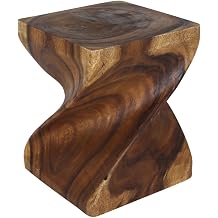 Haussmann Norvain Large Solid Wood End Table 16 in SQ x 20 in H Walnut