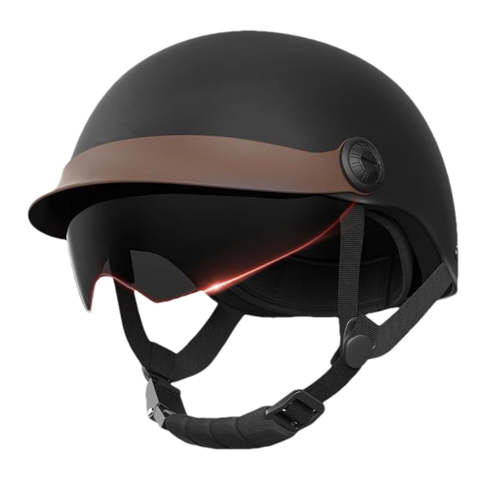 Casco per scooter, 54 – 62 cm, casco jet ABS, visiera per scooter, casco da skater, ventilazione, facile da skateboard, per bicicletta, skateboard, scooter, bambini, adulti