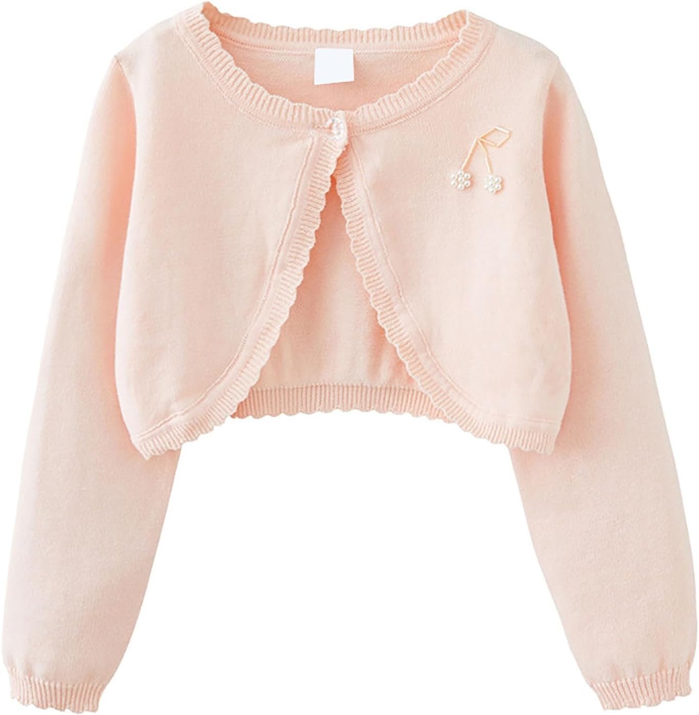 Girls' Cardigan with Button Long Sleeve Shrug Sweaters Cropped Uniforms Kids Loose Knit Sweater Outerwear