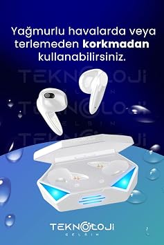 TG G20 Oyuncu Kulaklığı Kablosuz Kulakiçi RGB Işıklı Çift Mikrofonlu 3 Modlu Bluetooth 5.2
