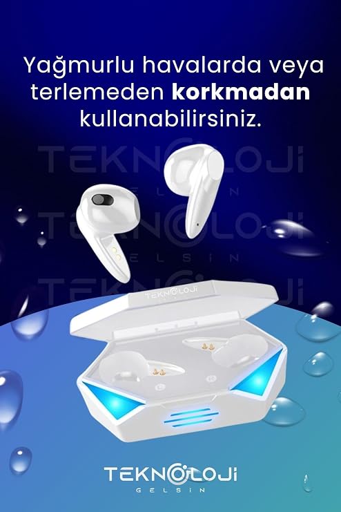 TG G20 Oyuncu Kulaklığı Kablosuz Kulakiçi RGB Işıklı Çift Mikrofonlu 3 Modlu Bluetooth 5.2