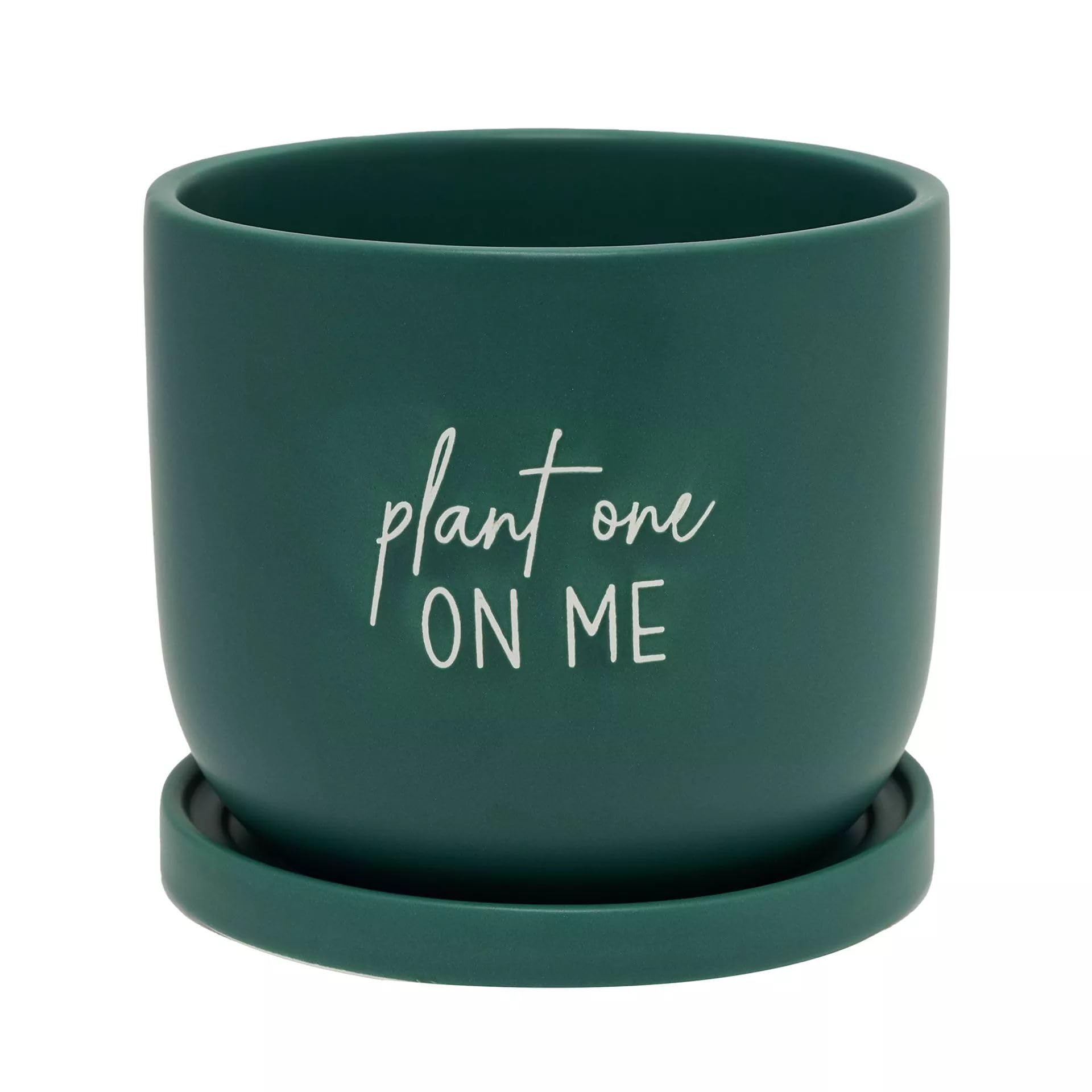 Widdop And Co Multicolor Country Living Plant One On Me Plant Pot Dark Green Planter With Saucer
