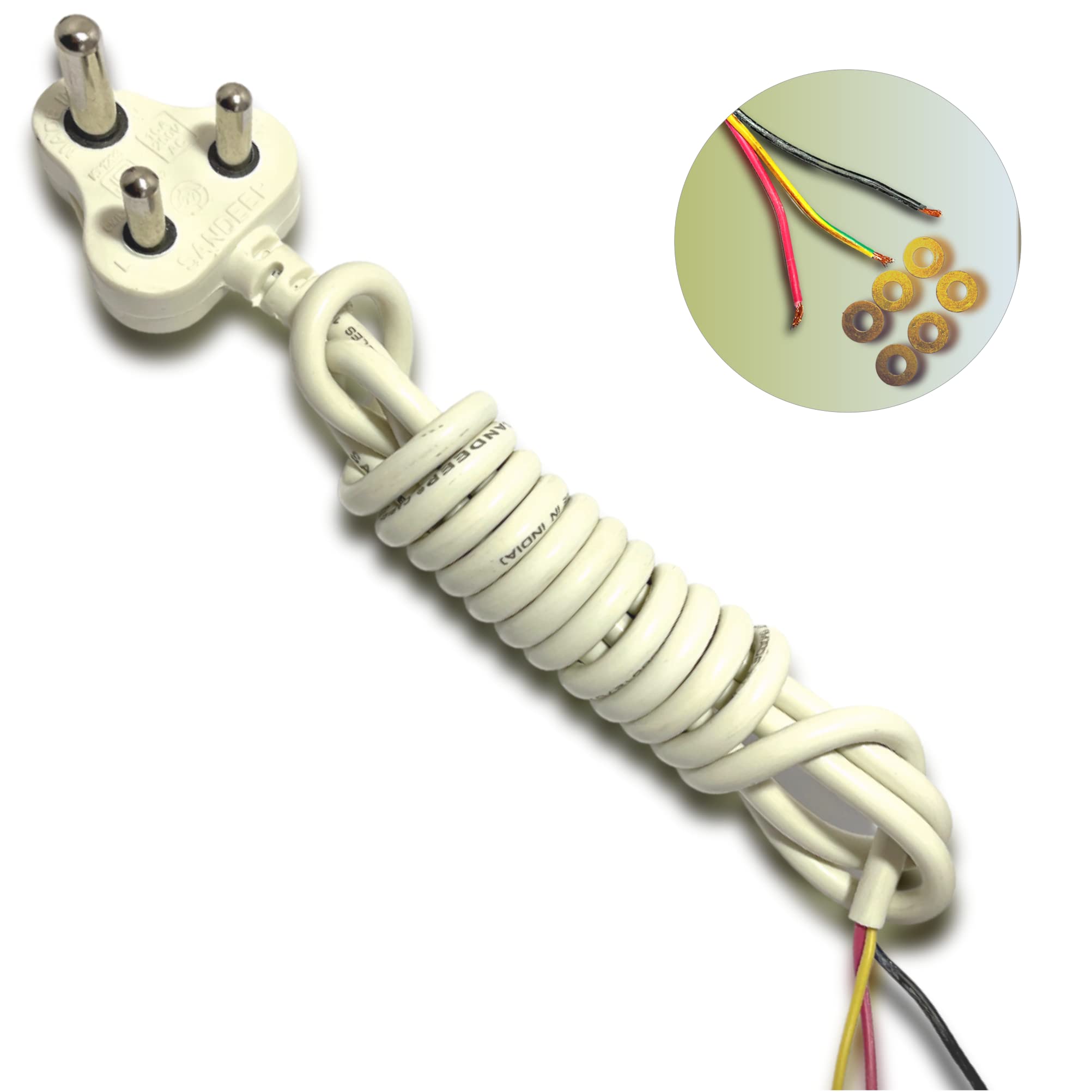 Buy Copper Power Cord Electric Wire Extension Cord 3 Pin 3 Core