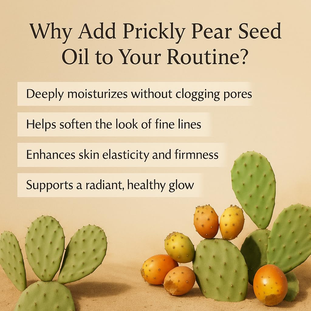 FERIHA Moroccan USDA Certified Organic Prickly Pear Seed Oil – 100% Pure, Cold-Pressed Luxury Oil for Face, Neck & Décolleté – Brightening, Firming & Anti-Aging, 1 oz - Image 6