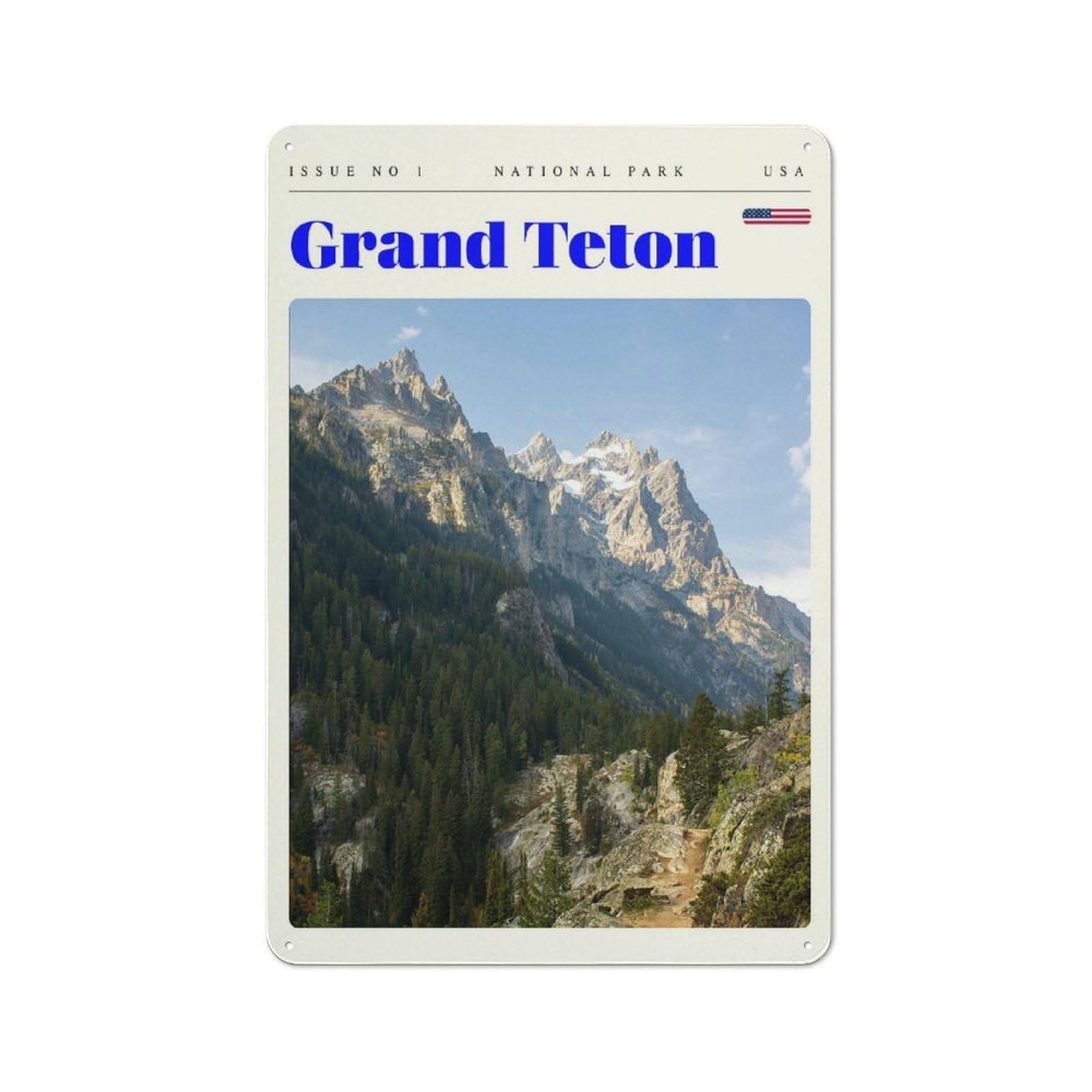 Junmoney Style-19 Outdoor Room Shed Metal Sign 30X20cm Featuring Grand Teton National Park Travel Art, Utility Space Decor For Patio Bar, Workshop, Shed Or Kitchen