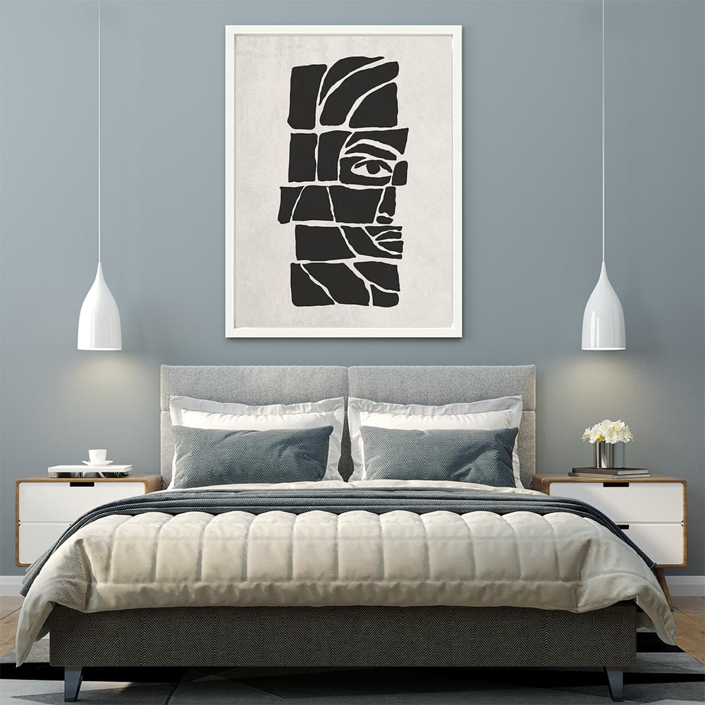 VERRE ART Printed Framed Canvas Painting for Home Decor Office Wall Studio Wall Living Room Decoration (45x60inch White Floater) - Beaute en Morceaux I