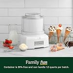 Cuisinart Ice Cream Maker Machine, 1.5 Quart Sorbet, Frozen Yogurt Maker, Double Insulated, White (ICE-21C)