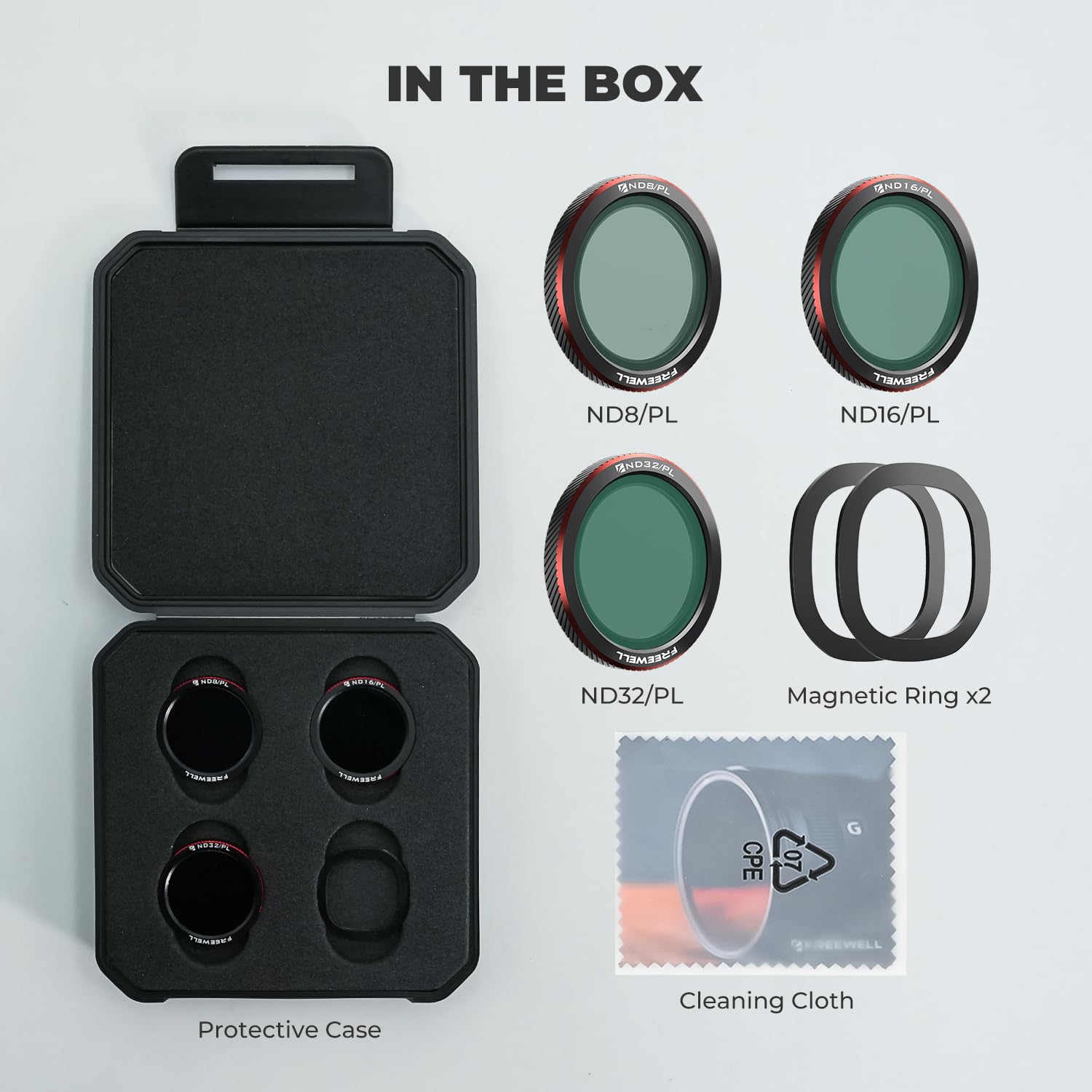 Freewell Lot de 3 filtres magnétiques ND/PL pour DJI Neo 2 – Comprend ND8/PL, ND16/PL et ND32/PL – Filtres polarisés pour Une Meilleure Exposition et Une réduction de l'éblouissement