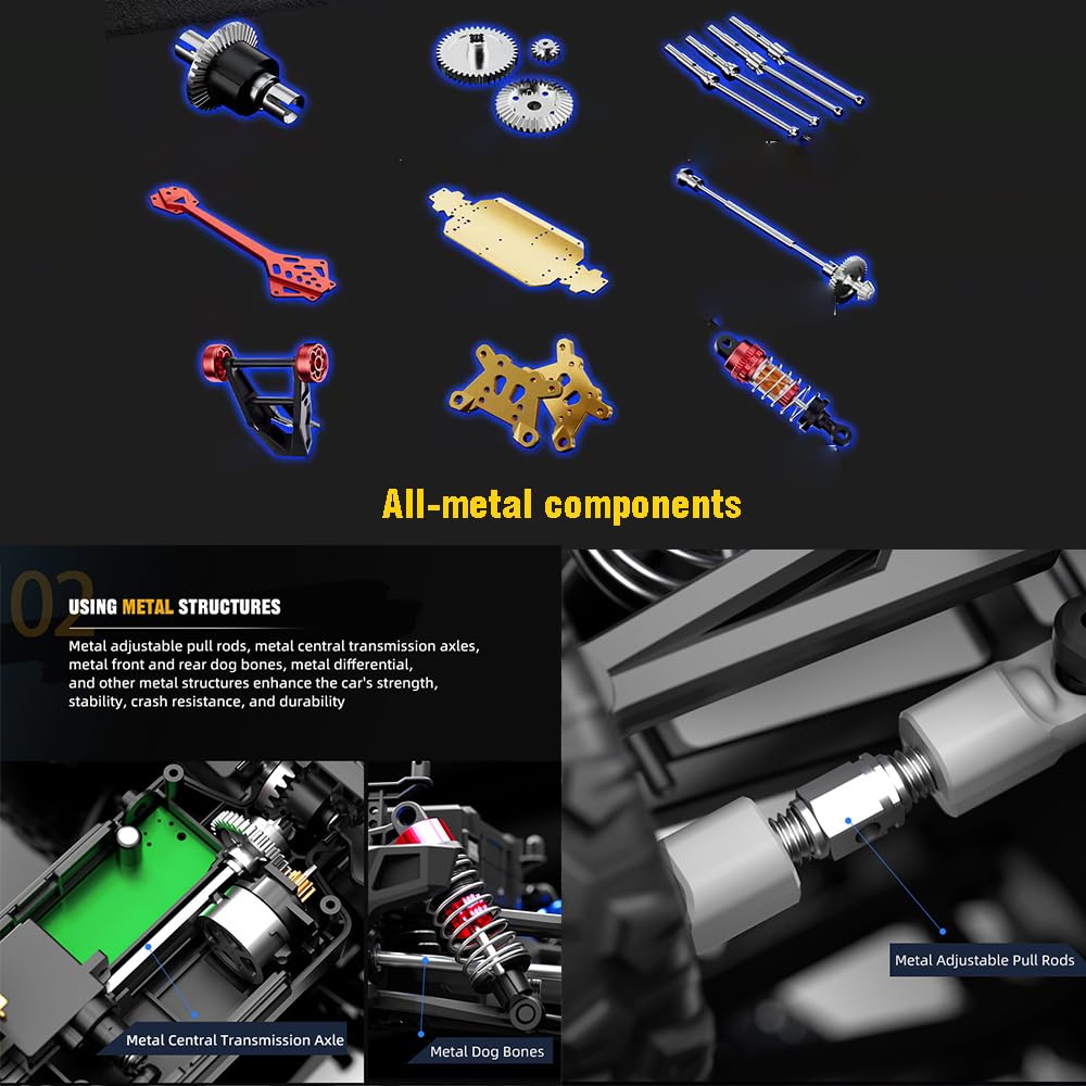 Remote Control Car 4 WD Ultra-Fast Drifting RC Cars for Car Racing Track 2.4 GHz 65KPH 360 Drifting Electric Powered High Speed Race Car for 14+ with Off-Road Tire