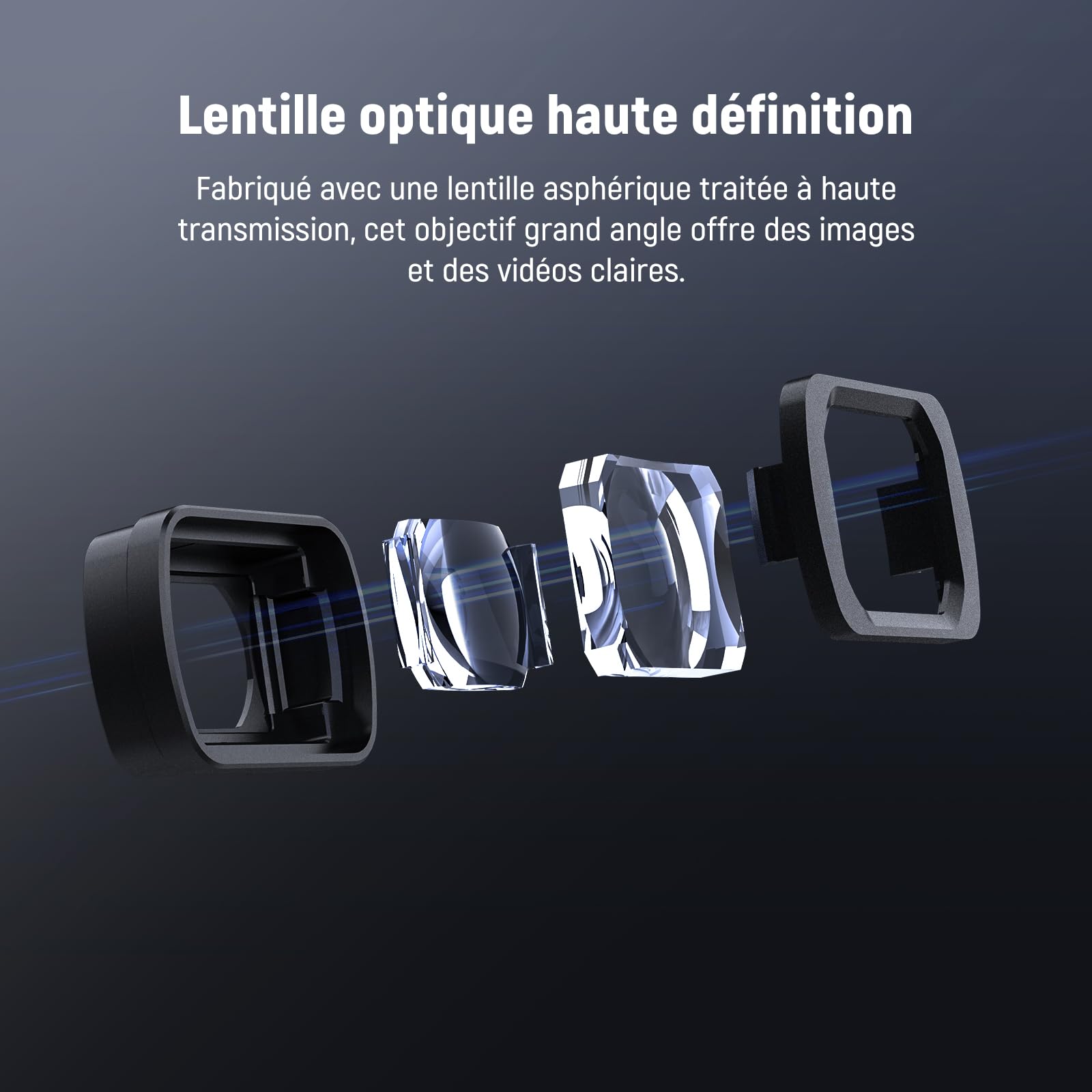NEEWER Objectif Grand Angle 0,75x Compatible avec DJI OSMO Pocket 3, Champ de Vision étendu de 108°, lentille asphérique à revêtement magnétique, Accessoire Action Cam, LS-45