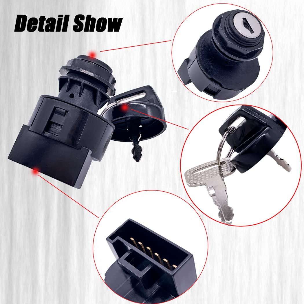 Ignition Key Switch Fits for Polaris Ranger 400 500 800 4x4Crew Sportsman 400 500 600 700 800-Ranger 500 700XP Diesel RZR 800 900-Polaris 325 330 Magnum 250 Trail Blazer Predator 6 PINS 4 Position