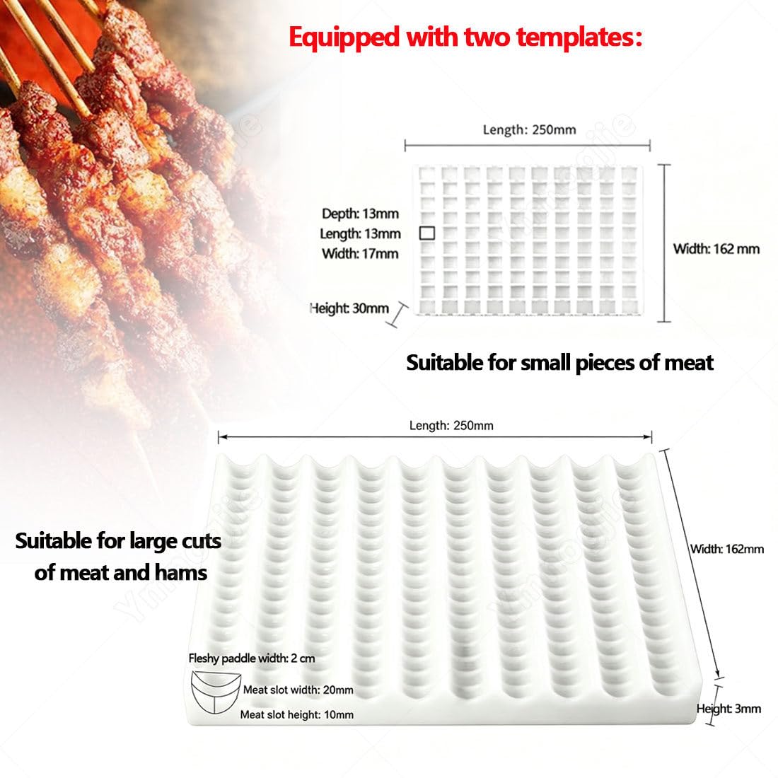 Máquina Hacer Brochetas Y Pinchos Carne Acero Inoxidable 2templates