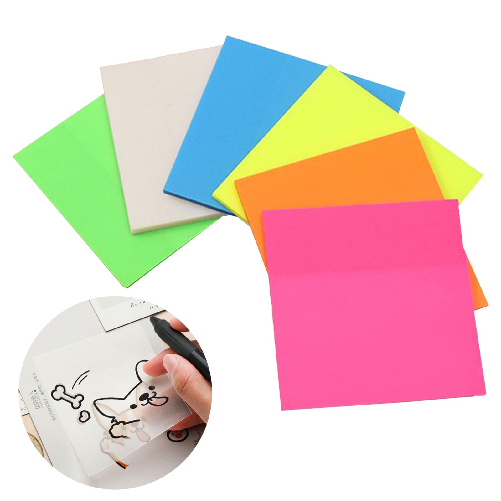 Dymeist 300pcs Transparent Sticky Notes Transparent Urine Swabs Suitable for School Supplies School Office and Home