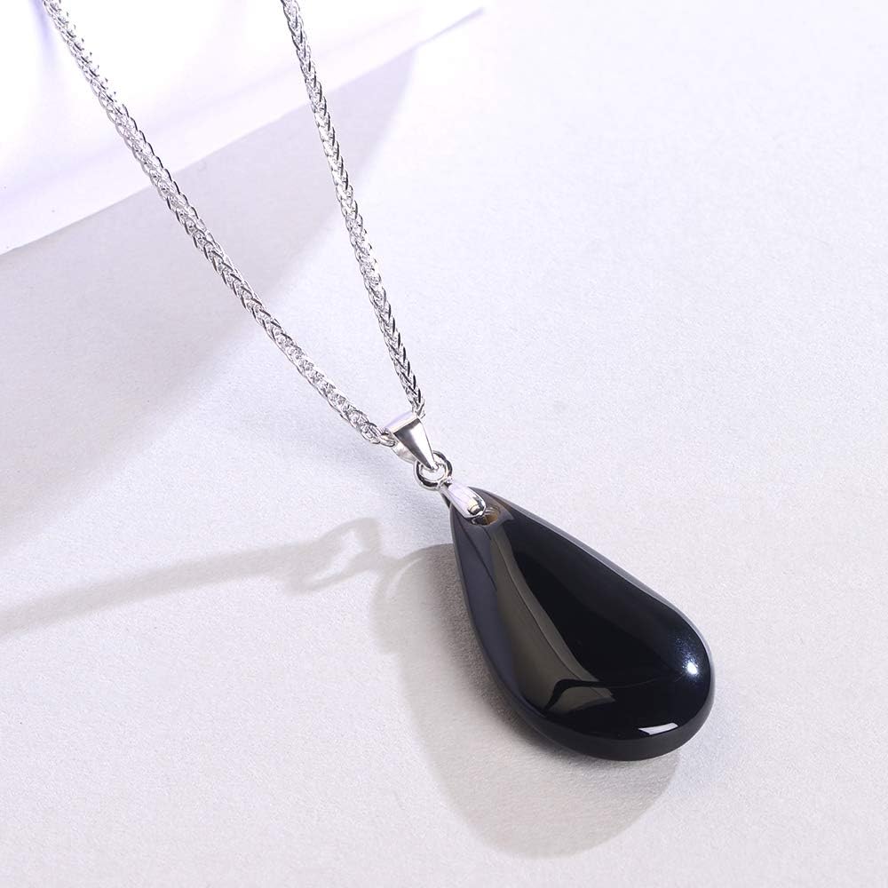 iSTONE 925 Sterling Silver Natural Crytral for Womens Pendant Necklace, Gemstone Birthstone with 17.8" Silver Chain Ladies - Image 5