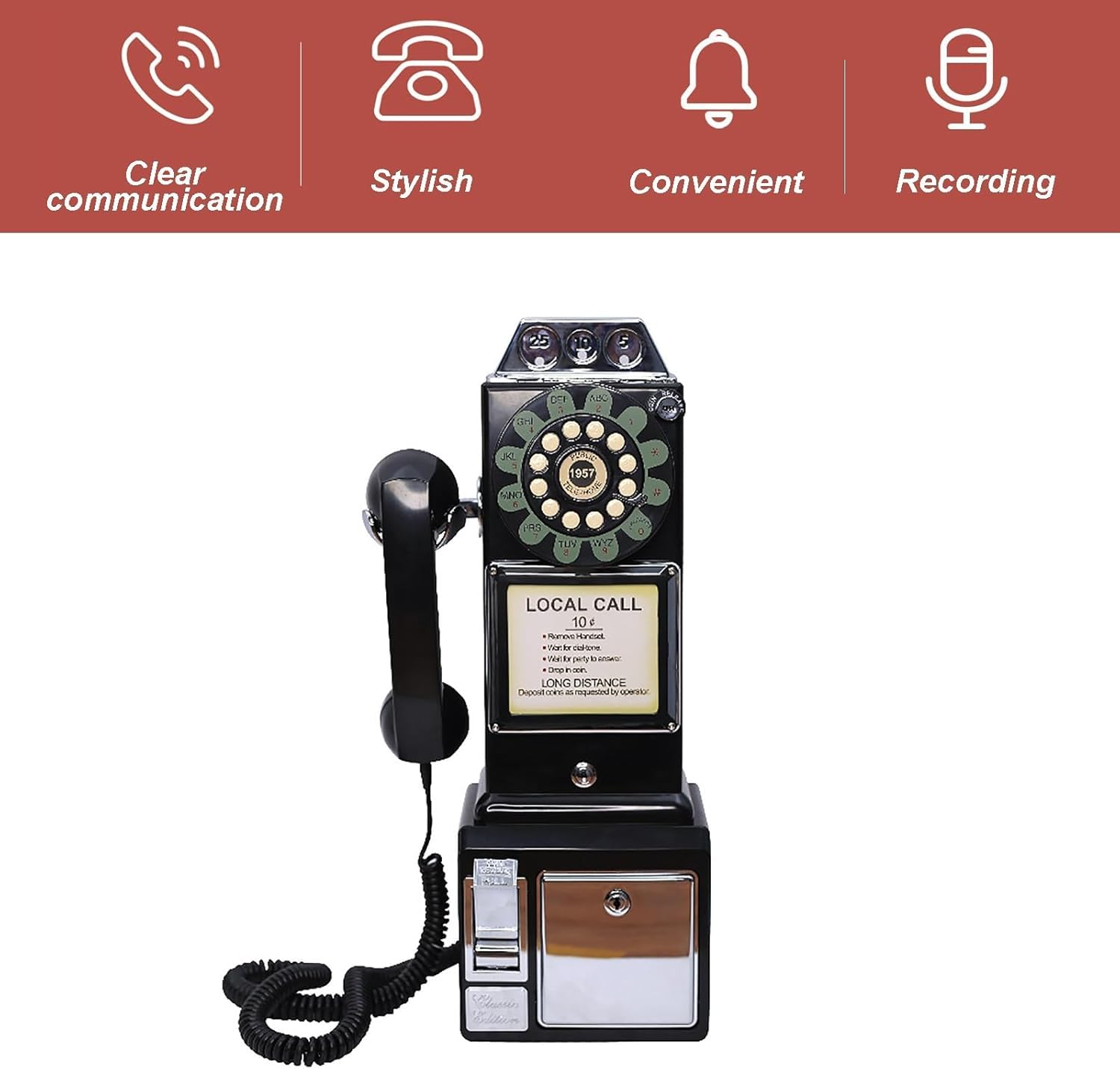 Audio Gästebuch Vintage Audio Gästebuch Hochzeit Telefon Retro 1960er Jahre Stil Vintage Audio Gästebuch Benutzerdefinierte Audio Nachrichten mit Audio Gästebuch für Hochzeit