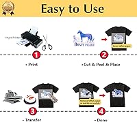 Vista 4 de TransOurDream Papel de transferencia de calor con purpurina 2.0 para impresora de inyección de tinta (20 hojas, 8.5 x 11 pulgadas), vinilo