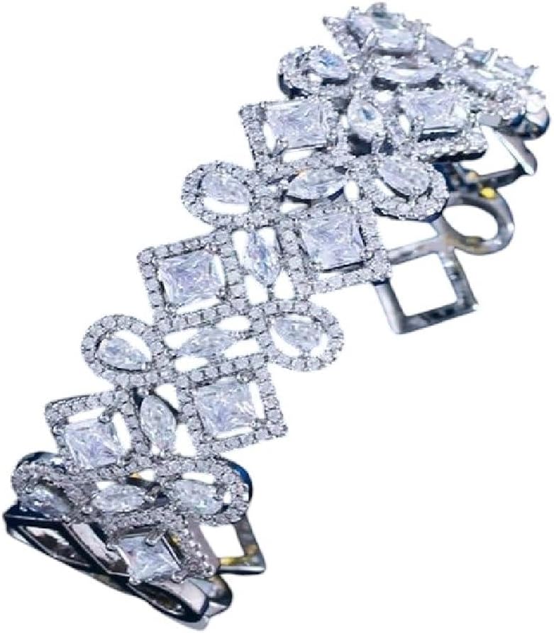 2025 5A キュービックジルコニア ラグジュアリー 調節可能 オープンカフ ウェディング ブライダル バングル ブレスレットとリ