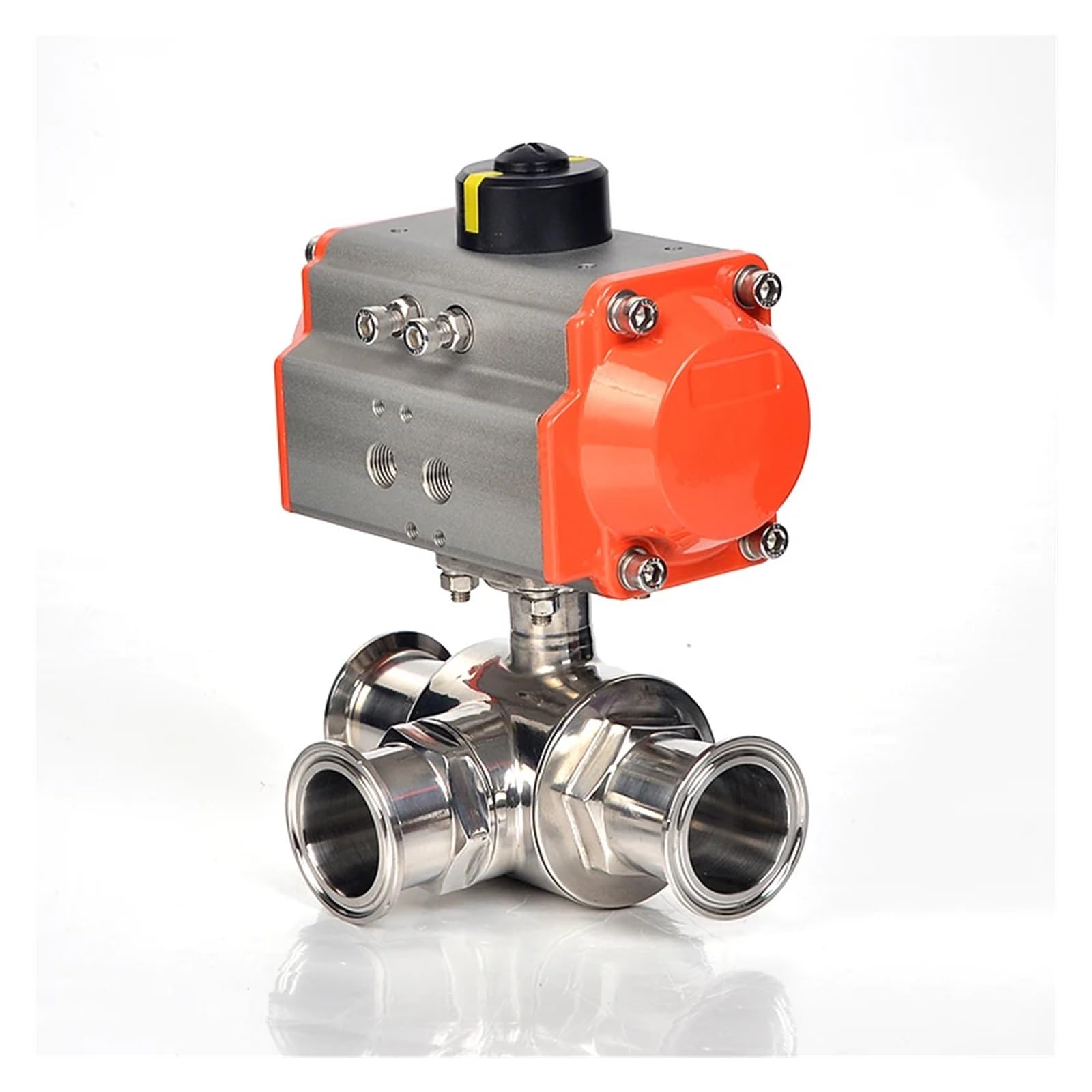 1.5" 2" Tri Clamp OD19-51mm Pipe 304/316L Stainless Steel Sanitary Three-way ball valve T type L type optional(OD51mm x TC64,SUS304)