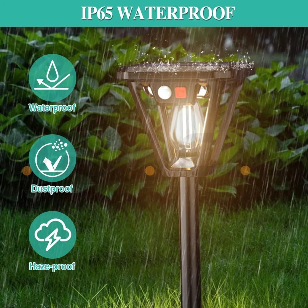 WIDEWINGS Solar Lights with Motion Sensor - Outdoor Garden Lights -5