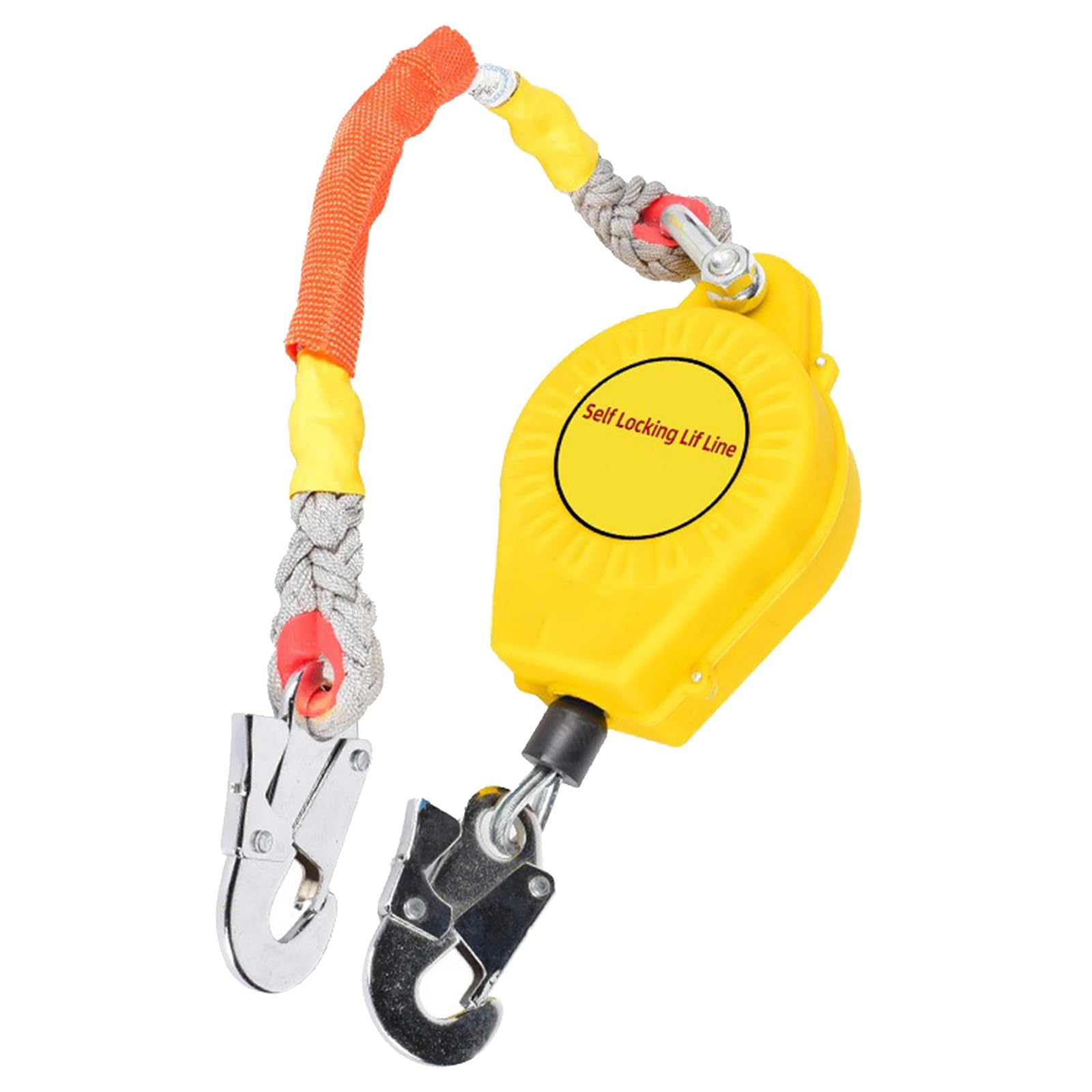 BLGVGKLPNT 3M 5M 10M 15M 20 M Fall Protection Device, Dual Locking Self Retracting Lifeline for Roof Work, Construction, Maintenance (Yellow,15m)