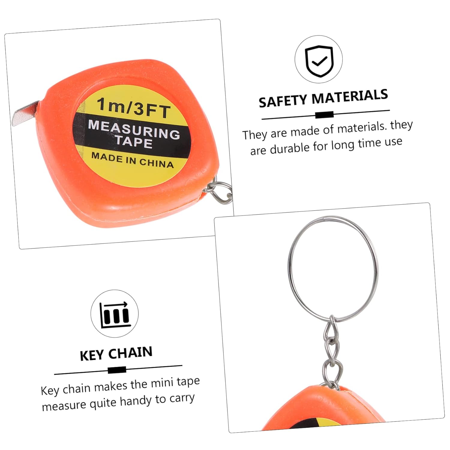 DOITOOL 200pcs Mini Tape Measure Key Portable Soft Measuring Tape for Sewing Clothing and Projects Retractable Ruler for Accurate Measurements