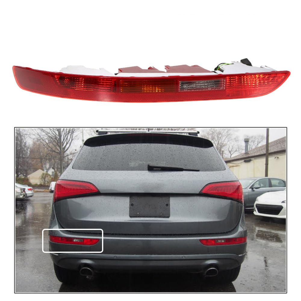 Eacam Rear Bumper Tail Light Lamp for Au-di Q5 2.0T 2009-2015 8R0945095B Rear Bumper Reflector Lower Rear Light