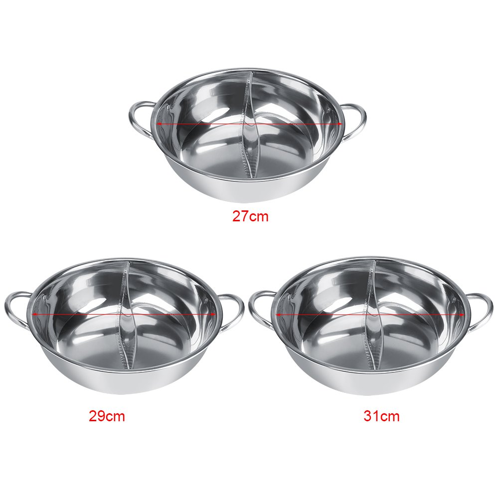 SABUIDDS Grote kookpan 28 cm mandarijn pan 2 compartimenten