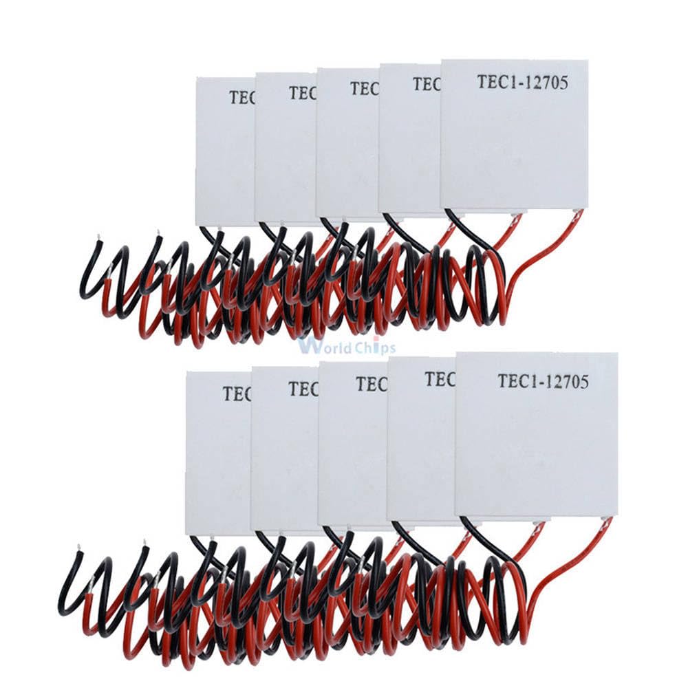 10piezas TEC1-12705 Enfriador termoeléctrico Peltier TEC1 12705 12V 5A TEC12705 40x40M Módulo Peltier Elemente Placa de enfriamiento del disipador térmico