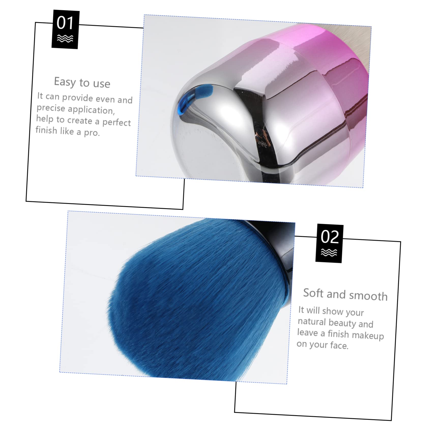 ERINGOGO 2Pcs Mushroom Shape Makeup Brush Fluffy Powder Blush Brush for Loose Powder Foundation Professional Home Use Durable Comfortable Grip