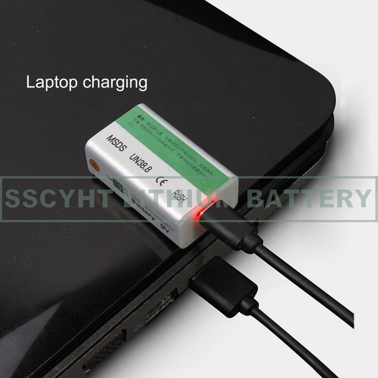 Batterie au Lithium Rechargeable 9 V 5 500 mAh Batterie Li-ION 9 V 5,5 Ah pour alarmes/Microphones sans Fil/détecteurs de fumée/Jouets et Autres appareils électriques