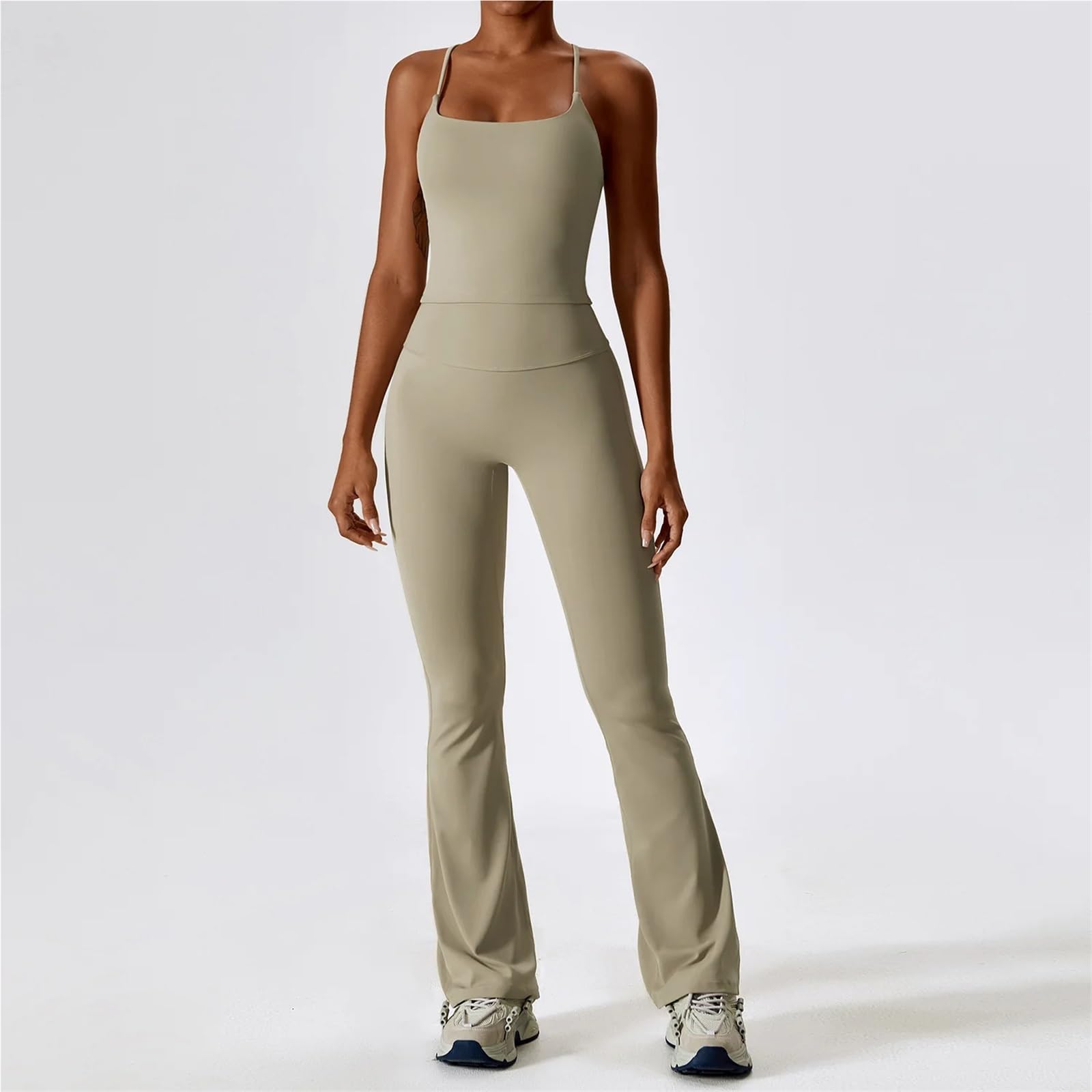 Completo Palestra Donna Set da yoga 2 pezzi abbigliamento sportivo donna senza cuciture allenamento palestra legging reggiseno fitness top corto