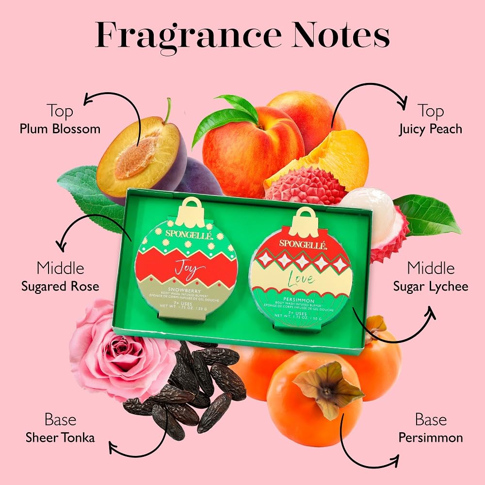 SPONGELLÉ Holiday Ornaments Gift Set Infused Buffers, Multicolor - Image 3