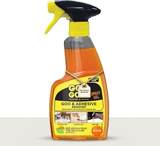 Gogone Spray Adhesive Remover Gel, Removes Stickers, Compatible with goo gone, Glue, Grease, Tape Residue, Gum & Wax, Adhesive Spray with Citrus Cleaning Power for Carpets & Fabrics, 12 oz, Pack of 1