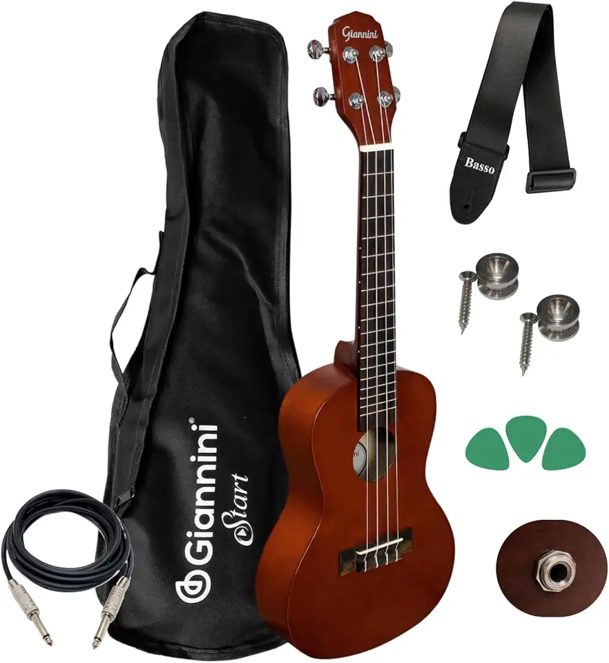 Ukulele Eletroacústico Giannini Concerto Uks23ns Com Capa