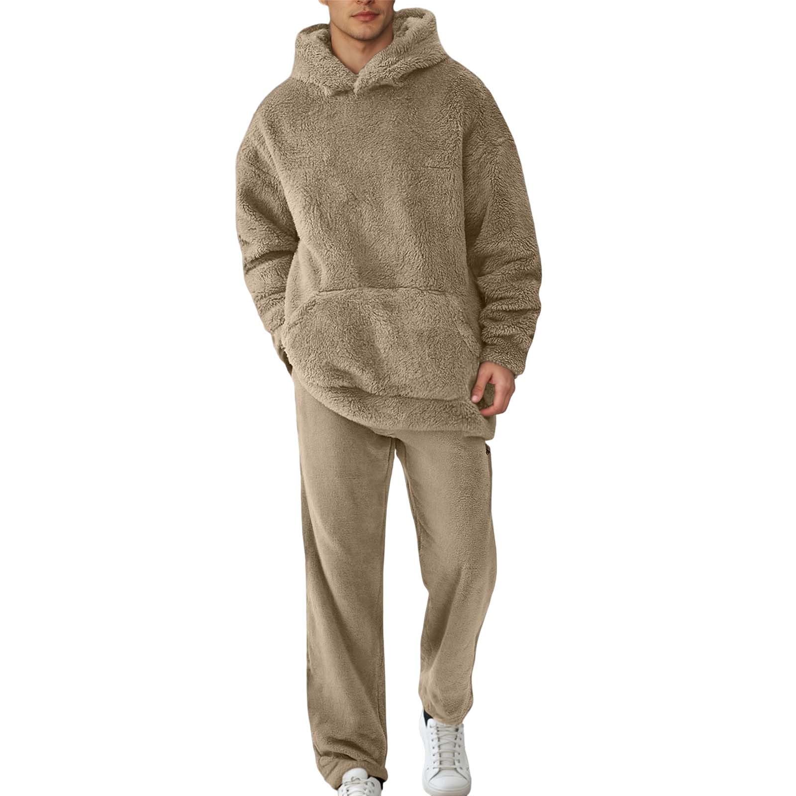 Générique Set da uomo 2 pezzi in cotone tuta da jogging con cerniera per jogging Loungewear Sport Tempo libero Confortevole Caldo Leggero Autunno Inverno A32