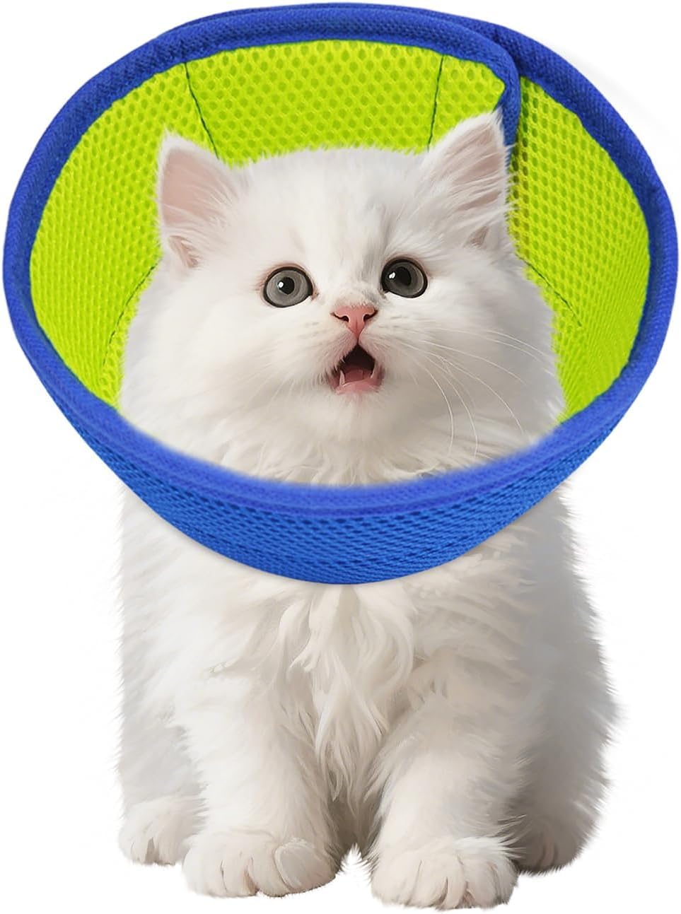 Emwel Soft Mesh Cat Cone Collar After Surgery Prevent Licking – Adjustable 11-13inch NECK Circumference for Wound Protection, Comfortable & Lightweight for X-Small Dog Cat