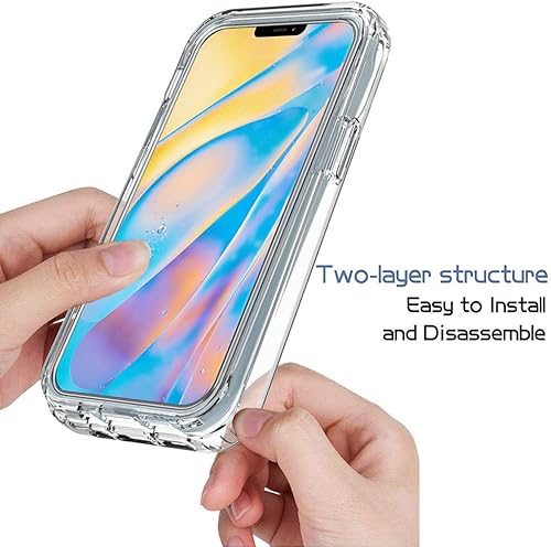 Miniatura 3 de Funda transparente para iPhone 13 y 14, funda de protección de cuerpo completo de 360, protector de pantalla integrado sensible al tacto,