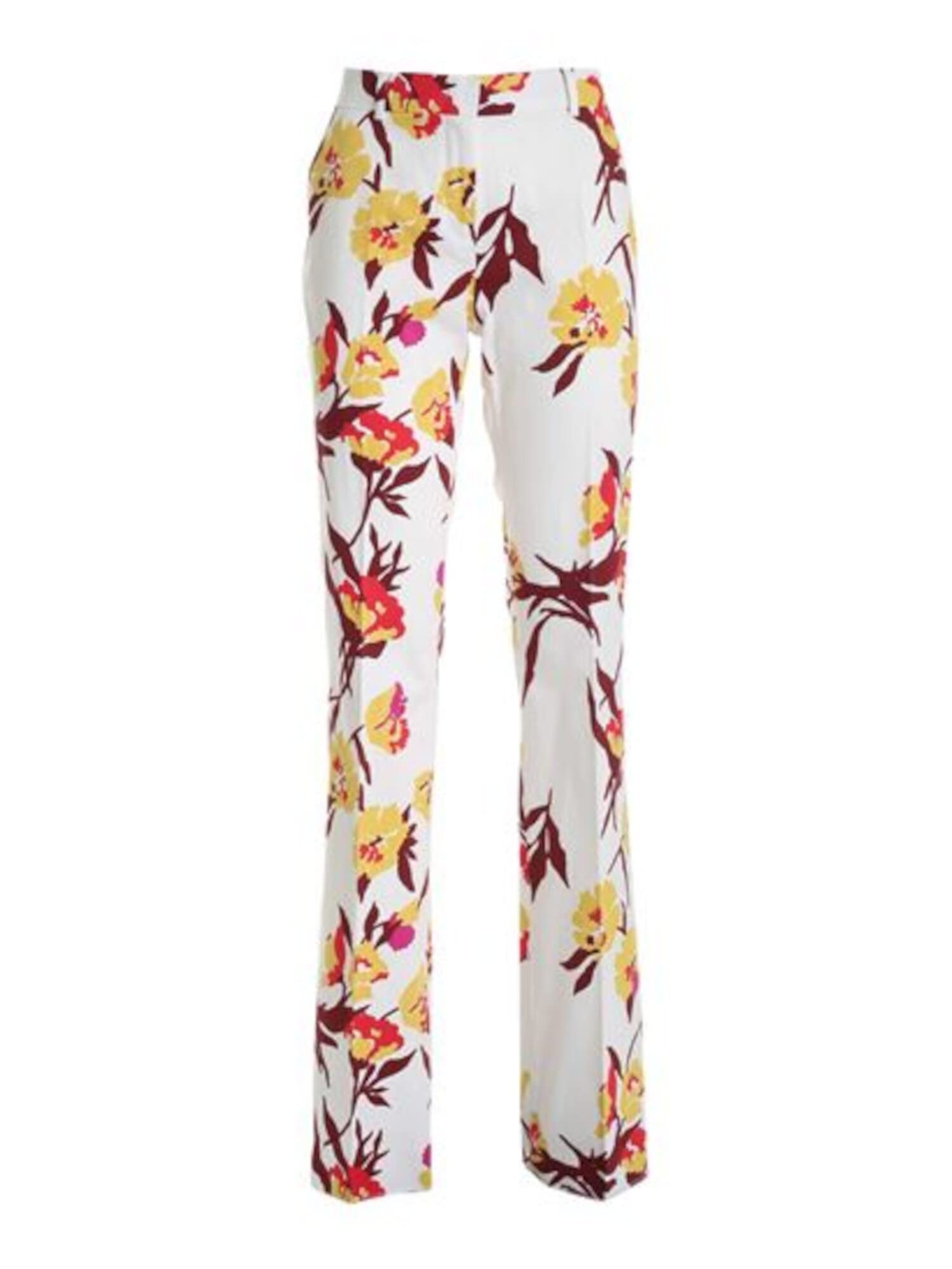 MAX MARA STUDIOWomens Ivory Stretch Pocketed Floral Flare Pants 2