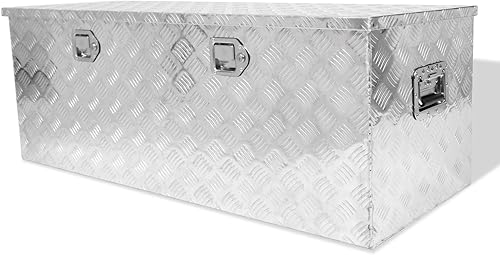 Caja de herramientas para camión de 48 pulgadas, caja de herramientas de aluminio con cerraduras y llaves con asa, ajuste universal para camioneta,