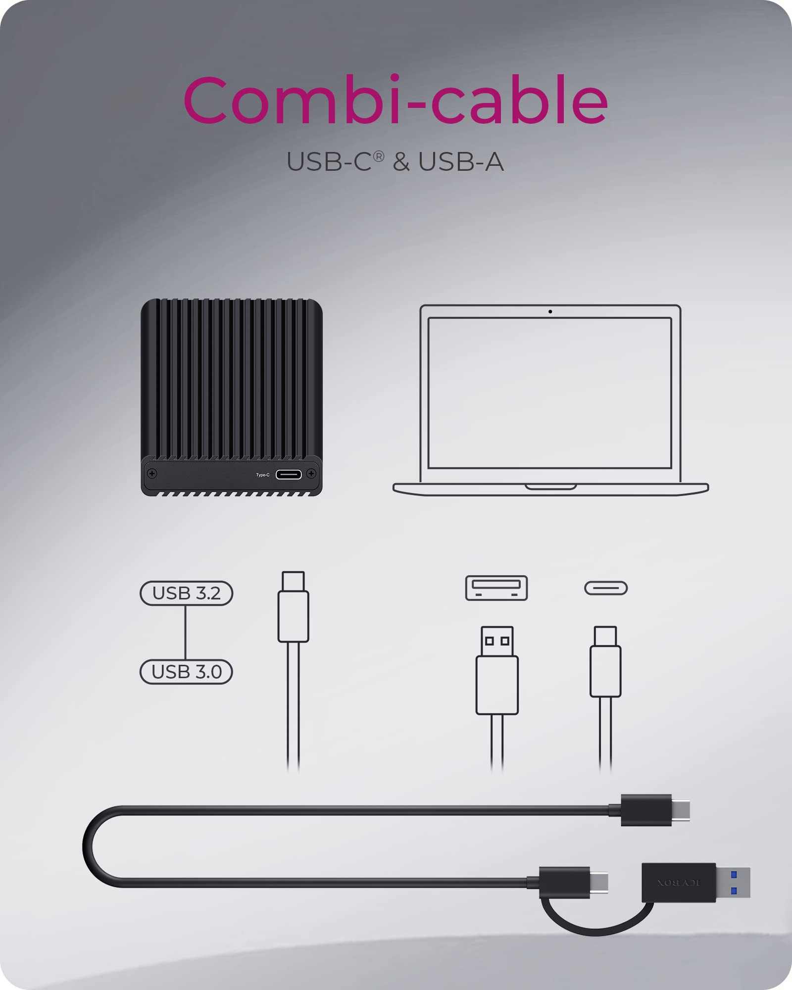 ICY Box Zewnętrzny czytnik kart pamięci USB-C®, USB 3.2 Gen 2 (USB 3.1), IB-CR404-C31